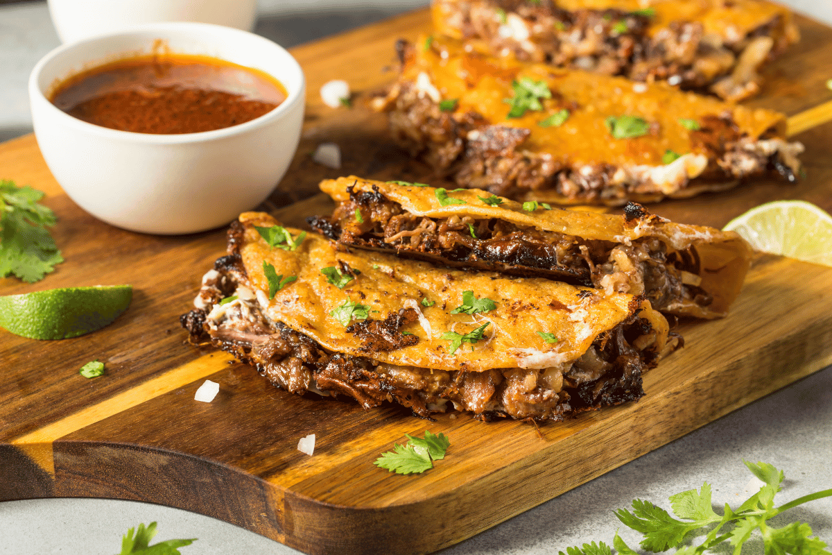 A close up of tacos made from Mexican meat
